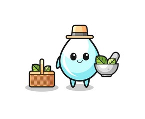 milk drop herbalist cute cartoon