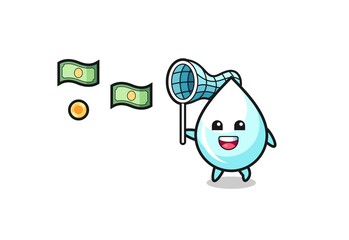 illustration of the milk drop catching flying money
