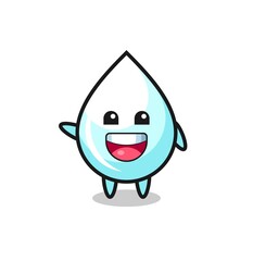 happy milk drop cute mascot character