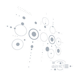 Engineering technology vector wallpaper made with circles and lines. Technical drawing abstract background.