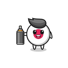 the cute japan flag as a graffiti bomber