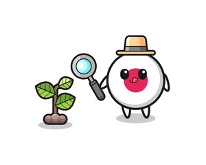 Obraz premium cute japan flag herbalist researching a plants