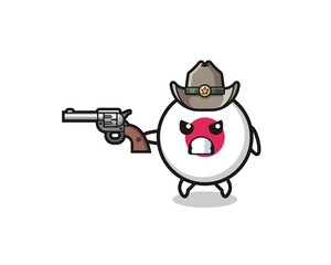 the japan flag cowboy shooting with a gun