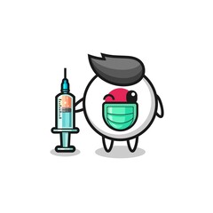 japan flag mascot as vaccinator