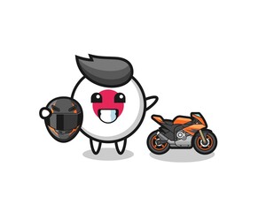 Obraz premium cute japan flag cartoon as a motorcycle racer