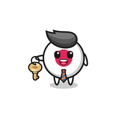 cute japan flag as a real estate agent mascot