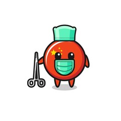 surgeon china flag mascot character