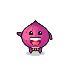 happy onion cute mascot character