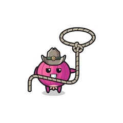 the onion cowboy with lasso rope