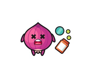 illustration of overdose onion character