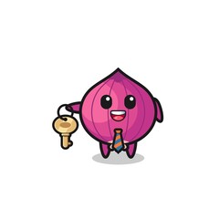 cute onion as a real estate agent mascot