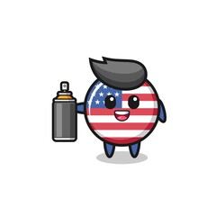 the cute united states flag as a graffiti bomber