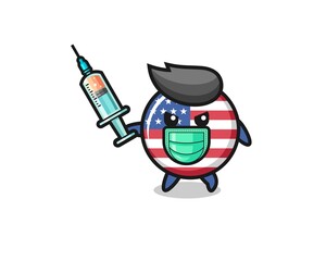 illustration of the united states flag to fight the virus
