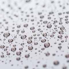 Pattern of water drops in a shining metallic surface with sky reflections,Water droplet on the car hood. Realistic pure water droplet water drops for creative banner design