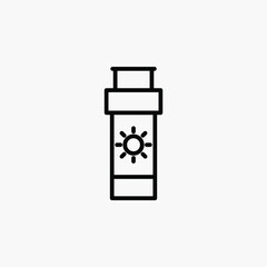 Sunblock, sunscreen line icon, vector, illustration, logo template. Suitable for many purposes.