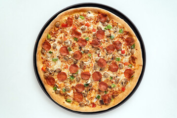 tasty pizza on the white background