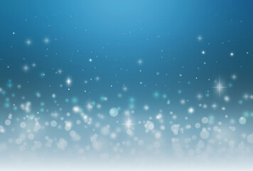 red Christmas background with abstract bokeh of star and bokeh snow fall.