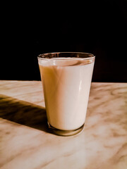 milk in a glass