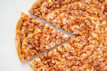 tasty pizza on the white background
