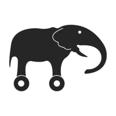 Wooden elephant vector icon.Black vector icon isolated on white background wooden elephant.