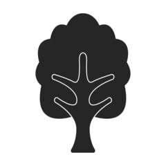 Obraz premium Wood tree vector icon.Black vector icon isolated on white background wood tree.