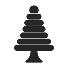 Wooden toy vector icon.Black vector icon isolated on white background wooden toy.