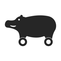 Wooden hippo vector icon.Black vector icon isolated on white background wooden hippo.