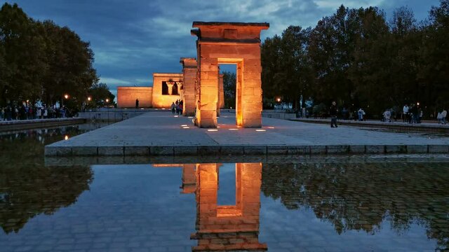 Debod Temple of Madrid with a gorgeous sunset