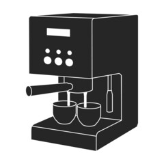 Coffee machine vector black icon.Isolated illustration black icon maker espresso. Vector illustration coffee machine on white background.