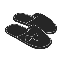 Slippers vector icon.Black vector icon isolated on white background slippers.
