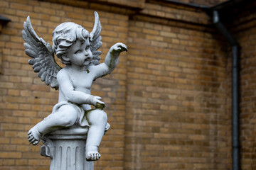 figure of an angel made of white plaster