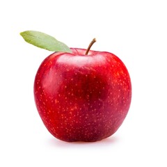 Red Apple With Leaf