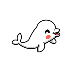 Cute little beluga whale cartoon