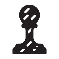 Chess game black vector icon.Black vector illustration of pawn. Isolated illustration of chess game icon on white background.