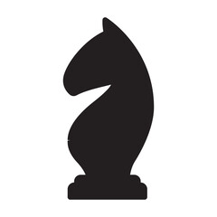 Chess game black vector icon.Black vector illustration of horse. Isolated illustration of chess game icon on white background.