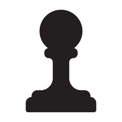 Chess game black vector icon.Black vector illustration of pawn. Isolated illustration of chess game icon on white background.