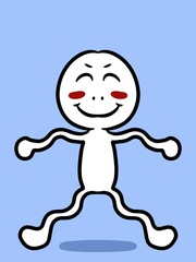 cute man cartoon on blue background