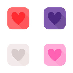 set of icon hearts
