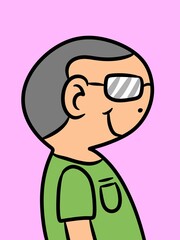 Obraz premium cute man cartoon on pink background