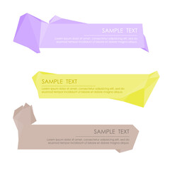 set of origami polygonal banners