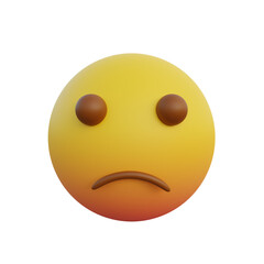 3d illustration sad face emoticon
