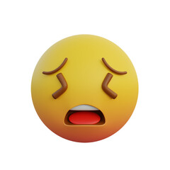 3d illustration Emoticon expression very persevering face