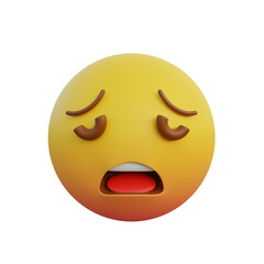 3d illustration Emoticon expression weary face