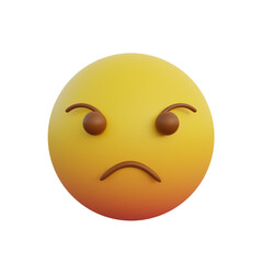 3d illustration Emoticon expression angry face