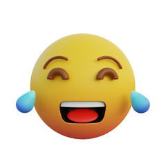 3d illustration Emoticon expression laugh to tears