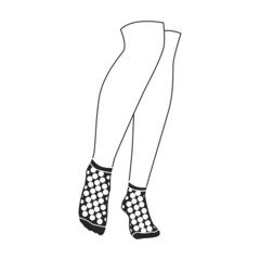Woman sock vector icon.Black vector icon isolated on white background woman sock.