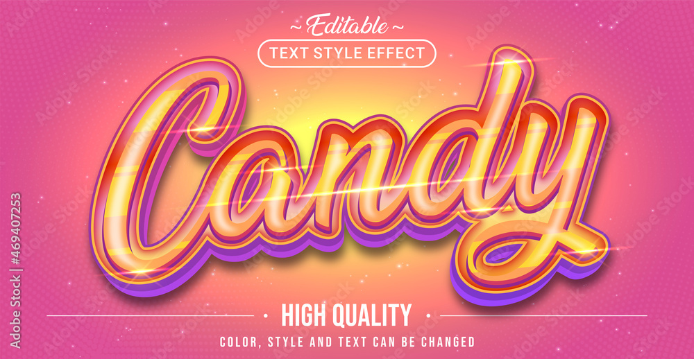 Aufkleber Editable text style effect - Colorful Candy text style theme.