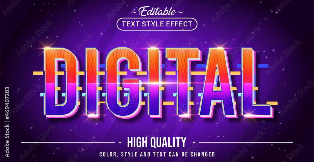 Poster Editable text style effect - Digital text style theme.