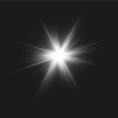 Set of explosion star, glare, sparkle, sun flare.