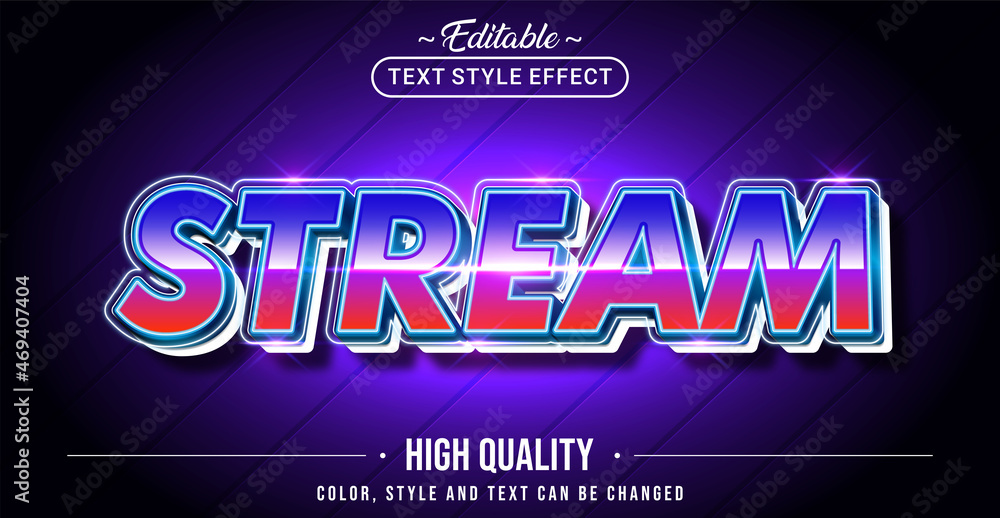 Poster Editable text style effect - Stream text style theme.